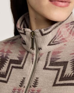 ALTERNATE VIEW OF WOMEN'S HARDING COTTON CHAMOIS HALF-ZIP PULLOVER IN TAUPE MULTI image number 4