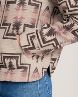 ALTERNATE VIEW OF WOMEN'S HARDING COTTON CHAMOIS HALF-ZIP PULLOVER IN TAUPE MULTI image number 5