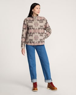 ALTERNATE VIEW OF WOMEN'S HARDING COTTON CHAMOIS HALF-ZIP PULLOVER IN TAUPE MULTI image number 6