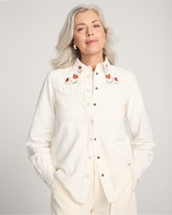 EMBROIDERED WESTERN SHIRT IN ECRU image number 1