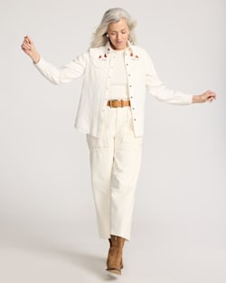 ALTERNATE VIEW OF EMBROIDERED WESTERN SHIRT IN ECRU image number 6
