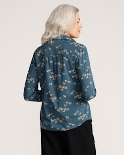ALTERNATE VIEW OF WILD HORSES ZOE BLOUSE IN TEAL image number 2