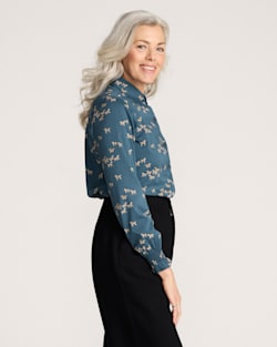 ALTERNATE VIEW OF WILD HORSES ZOE BLOUSE IN TEAL image number 3