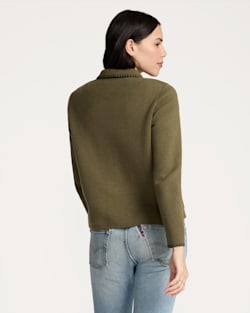 ALTERNATE VIEW OF WOMEN'S SOLID SOUVENIR CARDIGAN IN OLIVE image number 2