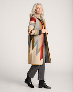 ALTERNATE VIEW OF WYETH TRAIL WOOL BLANKET COAT IN TAN image number 3