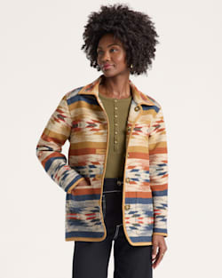 WYETH FALLS REVERSIBLE WOOL COAT IN TAN MULTI image number 1