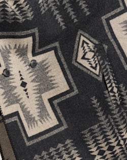 ALTERNATE VIEW OF HARDING WOOL PONCHO IN BLACK/TAN image number 5