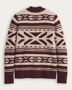 ALTERNATE VIEW OF WOMEN'S GRAPHIC SHETLAND COLLECTION ZIP CARDIGAN IN MOCHA HEATHER image number 2
