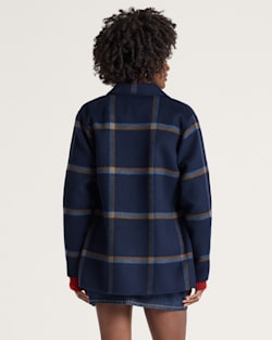 ALTERNATE VIEW OF WOMEN'S REVERSIBLE WOOL JACKET IN NAVY MULTI PLAID image number 3