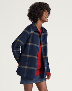 ALTERNATE VIEW OF WOMEN'S REVERSIBLE WOOL JACKET IN NAVY MULTI PLAID image number 4