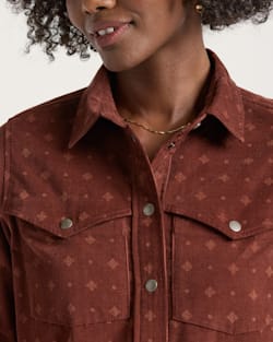 ALTERNATE VIEW OF WOMEN'S PARKER CORDUROY DRESS IN BURGUNDY FOULARD image number 4