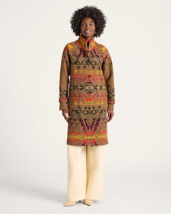 ALTERNATE VIEW OF WOMEN'S AUTUMN BIRCH ARCHIVE BLANKET COAT IN BROWN image number 5