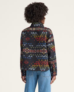 ALTERNATE VIEW OF WOMEN'S AUTUMN BIRCH COTTON CHAMOIS HALF-ZIP PULLOVER IN BLACK MULTI image number 2