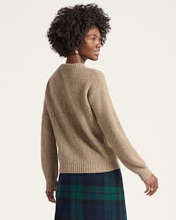 ALTERNATE VIEW OF WOMEN'S DONEGAL EYELET SWEATER IN TAN image number 2