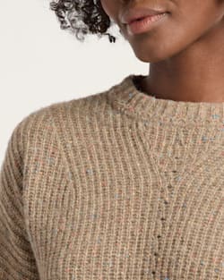 ALTERNATE VIEW OF WOMEN'S DONEGAL EYELET SWEATER IN TAN image number 4