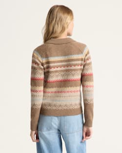 ALTERNATE VIEW OF WOMEN'S FAIR ISLE MERINO CARDIGAN IN TAN MULTI image number 2