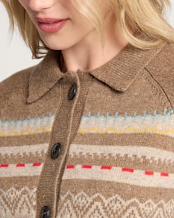 ALTERNATE VIEW OF WOMEN'S FAIR ISLE MERINO CARDIGAN IN TAN MULTI image number 4