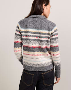 ALTERNATE VIEW OF WOMEN'S FAIR ISLE MERINO CARDIGAN IN CHARCOAL HEATHER image number 2