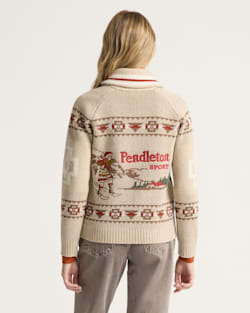 ALTERNATE VIEW OF WOMEN'S ALPINE LAMBSWOOL ZIP CARDIGAN IN OATMEAL HEATHER image number 2