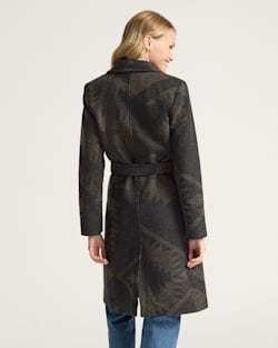 ALTERNATE VIEW OF WOMEN'S MIRROR LAKE WOOL TRENCH COAT IN OLIVE image number 2