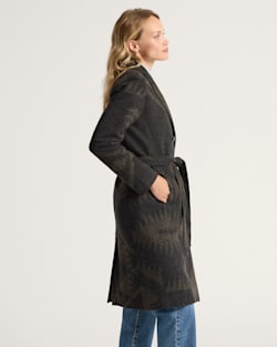 ALTERNATE VIEW OF WOMEN'S MIRROR LAKE WOOL TRENCH COAT IN OLIVE image number 3