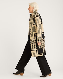 ALTERNATE VIEW OF TIMBERLINE WOOL COAT IN BLACK/TAN HARDING image number 2