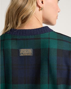 ALTERNATE VIEW OF WOMEN'S EAGLE RIVER WOVEN WOOL CARDIGAN IN BLACK WATCH TARTAN image number 4
