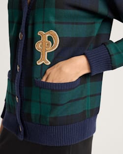 ALTERNATE VIEW OF WOMEN'S EAGLE RIVER WOVEN WOOL CARDIGAN IN BLACK WATCH TARTAN image number 5