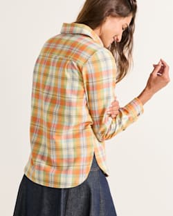 ALTERNATE VIEW OF WOMEN'S PLAID BOARD SHIRT IN ORANGE/IVORY MULTI image number 3