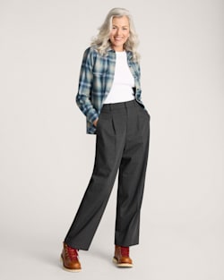 ALTERNATE VIEW OF WOMEN'S PLAID BOARD SHIRT IN BLUE/WHITE OMBRE image number 5