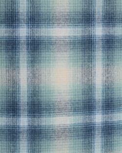 ALTERNATE VIEW OF WOMEN'S PLAID BOARD SHIRT IN BLUE/WHITE OMBRE image number 6