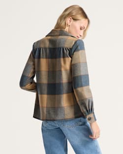 ALTERNATE VIEW OF WOMEN'S 49ER JACKET IN CAMEL BLOCK PLAID image number 2