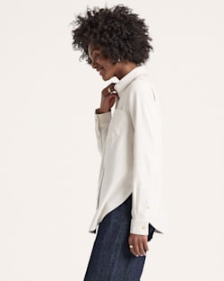 ALTERNATE VIEW OF COTTON FLANNEL RELAXED SHIRT IN NATURAL image number 3
