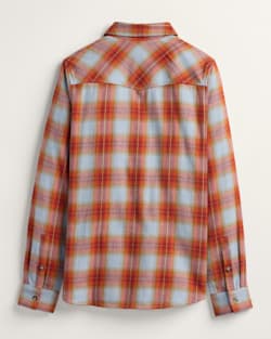 ALTERNATE VIEW OF PLAID COTTON FLANNEL WESTERN SHIRT IN BLUE/RUST PLAID image number 2