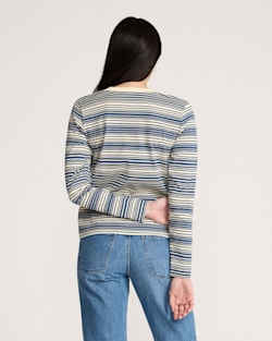 ALTERNATE VIEW OF WOMEN'S LONG-SLEEVE STRIPE DESCHUTES TEE IN BLUE STRIPE image number 2
