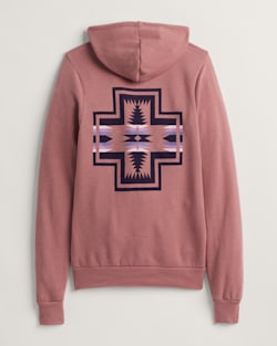 ALTERNATE VIEW OF HARDING GRAPHIC ZIP HOODIE IN HEATHER MAUVE image number 1