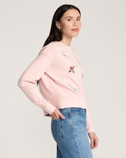 ALTERNATE VIEW OF WESTERN GRAPHIC FRENCH TERRY PULLOVER IN SOFT ROSE image number 3