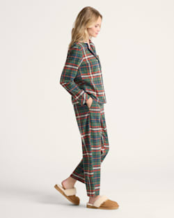 ALTERNATE VIEW OF WOMEN'S PLAID FLANNEL PAJAMA SET IN GREEN MULTI image number 3