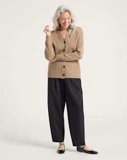 ALTERNATE VIEW OF WOMEN'S RELAXED MERINO CARDIGAN IN TAN image number 5