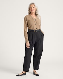 ALTERNATE VIEW OF WOMEN'S RELAXED MERINO CARDIGAN IN TAN image number 6