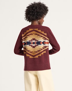 ALTERNATE VIEW OF WOMEN'S LAMBSWOOL TUMALO CARDIGAN IN BURGUNDY image number 2