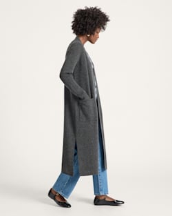 ALTERNATE VIEW OF WOMEN'S LAMBSWOOL DUSTER CARDIGAN IN CHARCOAL image number 3