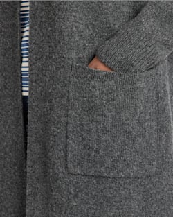 ALTERNATE VIEW OF WOMEN'S LAMBSWOOL DUSTER CARDIGAN IN CHARCOAL image number 4