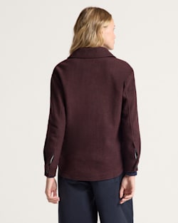 ALTERNATE VIEW OF WOMEN'S WOOL SHIRT JACKET IN RED/BROWN image number 2