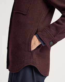 ALTERNATE VIEW OF WOMEN'S WOOL SHIRT JACKET IN RED/BROWN image number 5