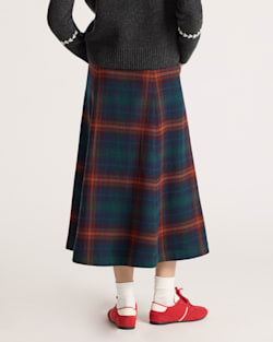 ALTERNATE VIEW OF WOMEN'S PLAID WOOL SKIRT IN NAVY/COPPER image number 2