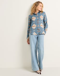 ALTERNATE VIEW OF WOMEN'S DOUBLESOFT PERFECT ONE POCKET SHIRT IN NAVY CHIEF JOSEPH image number 6