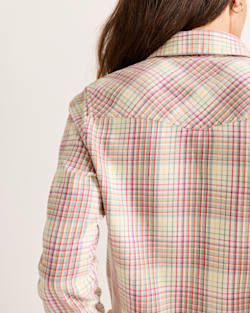 ALTERNATE VIEW OF WOMEN'S RILEY PLAID FLANNEL SHIRT IN IVORY MULTI PLAID image number 4