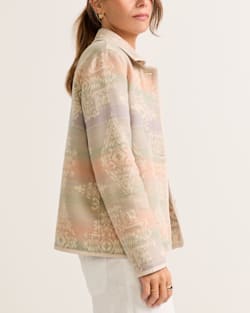 ALTERNATE VIEW OF WOMEN'S REVERSIBLE DOUBLESOFT CHORE JACKET IN ECRU/SHALE LAUREL GROVE image number 3