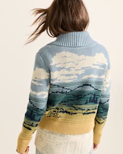 ALTERNATE VIEW OF WOMEN'S BIG SKY COTTON CARDIGAN IN BLUE/YELLOW MULTI image number 2